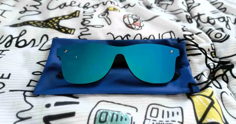 Lentes de sol azules espejado polarizado UV400 - 4