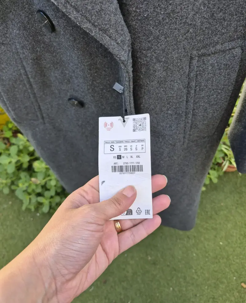 Abrigo gris oscuro Zara para mujer - 2