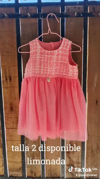 Vestido de niña rosa con chaqueta Limonada - miniatura 1