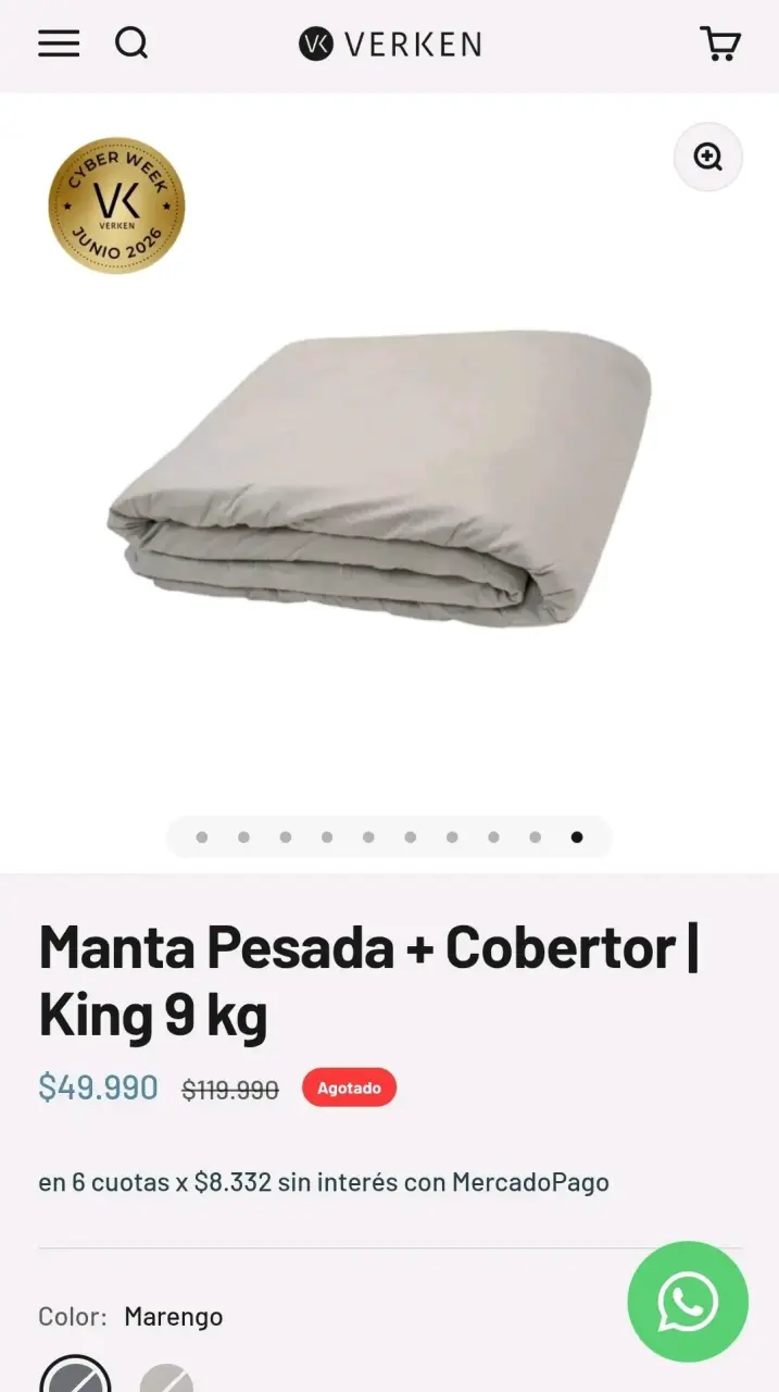 Manta Pesada Nórdica Verken King 9 kg - 3