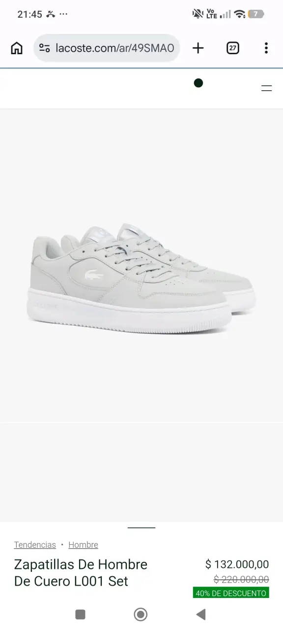 Zapatillas deportivas grises Lacoste para hombre - 5