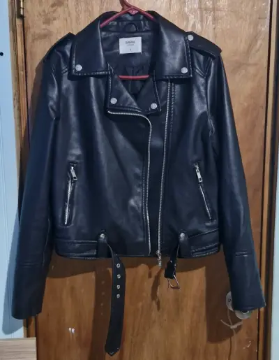 Chaqueta de cuero negro Sybilla talla L - miniatura 1