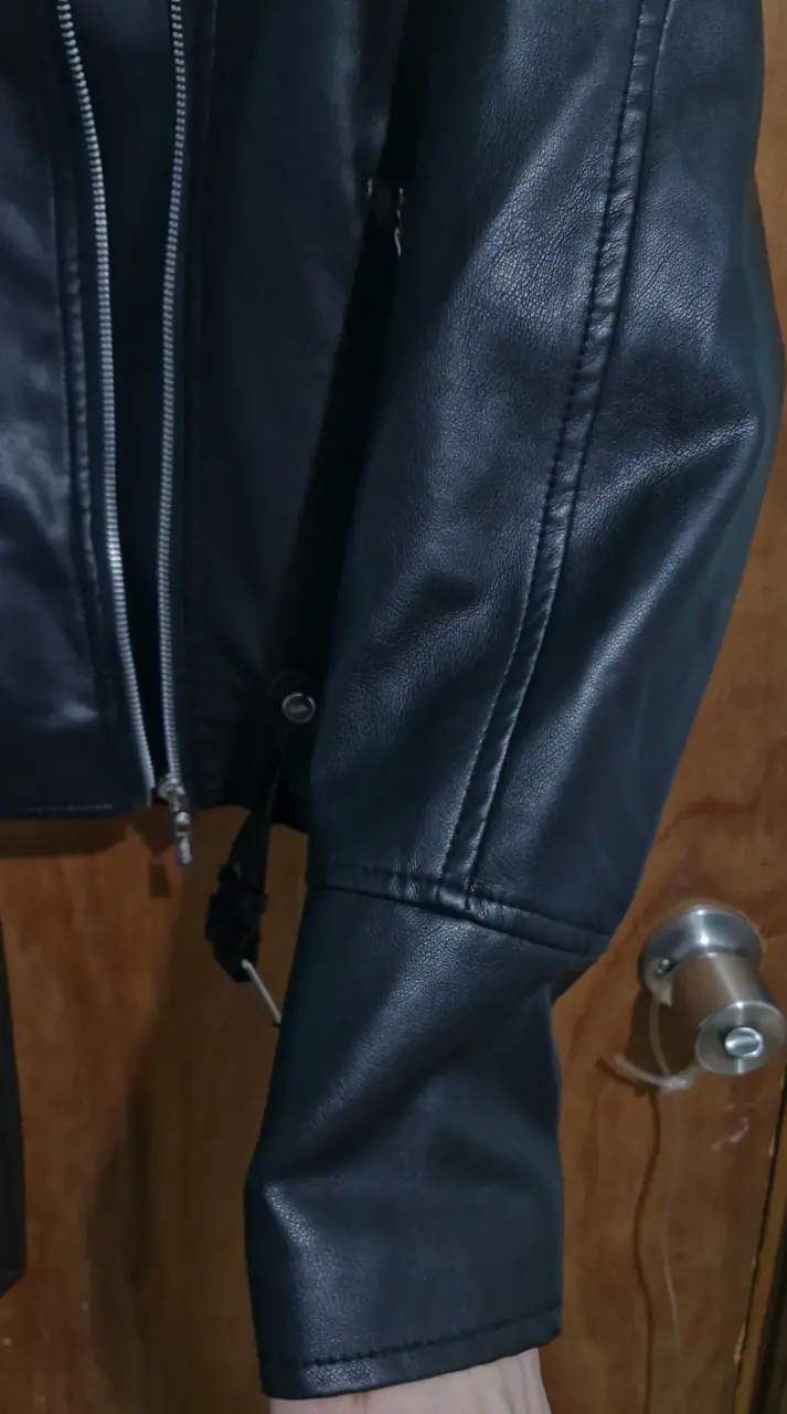 Chaqueta de cuero negro Sybilla talla L - 3