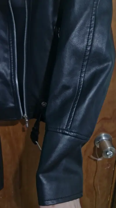Chaqueta de cuero negro Sybilla talla L - miniatura 3