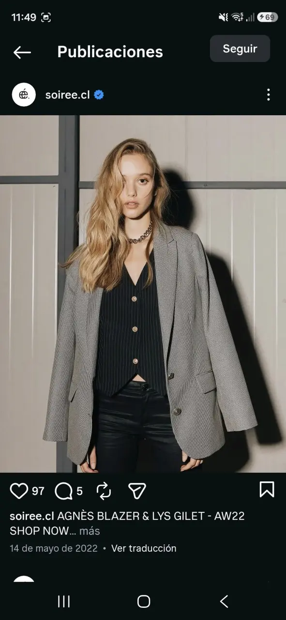 Blazer de mujer a cuadros estilo casual - 3