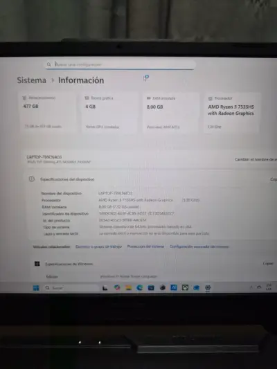 Laptop ASUS TUF Gaming A15 con teclado retroiluminado - miniatura 4