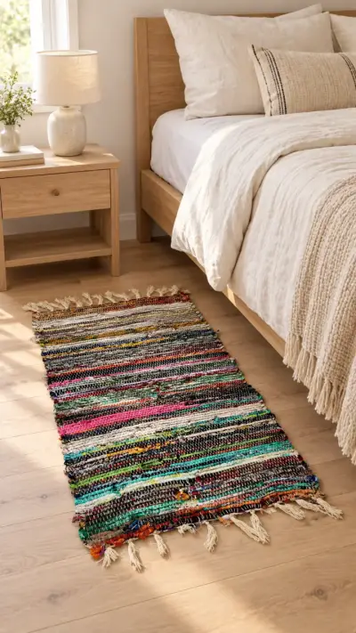 Alfombra multicolor para dormitorio - miniatura 1