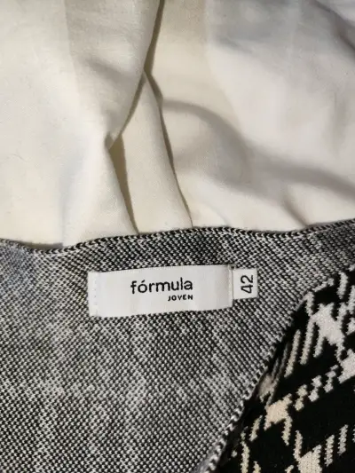 Falda cuadrille blanco y negro Fórmula,  talla 42 - miniatura 4
