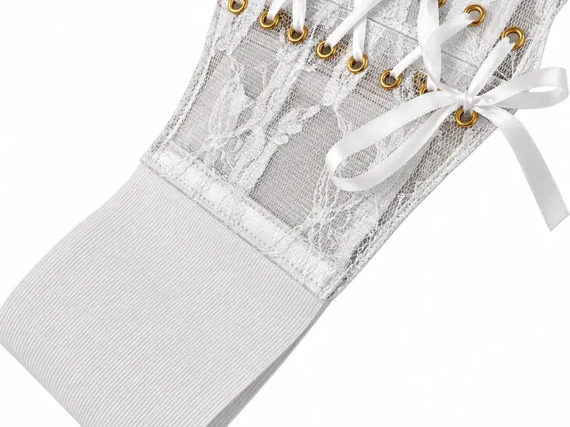 Corset blanco de encaje con cordones - 3