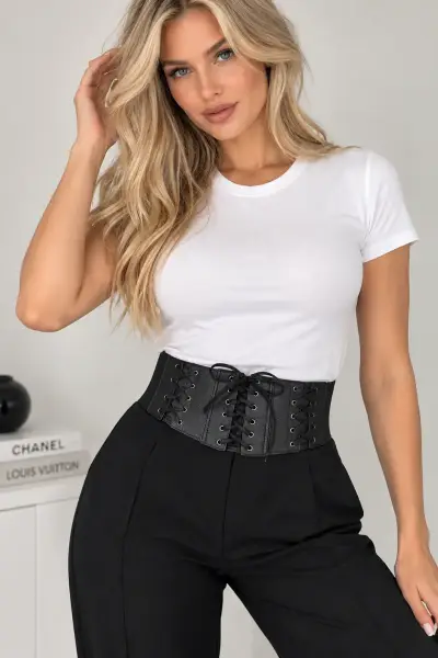 Corset cinturón negro L - miniatura 1