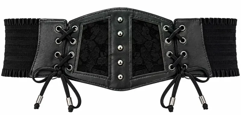 Corset negro con encaje XL - 2