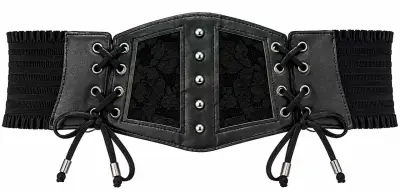 Corset negro con encaje XL - miniatura 2