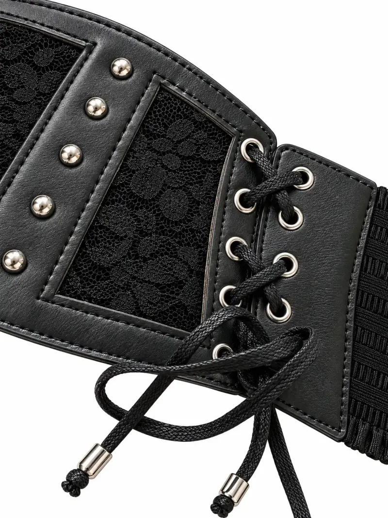Corset negro con encaje XL - 3