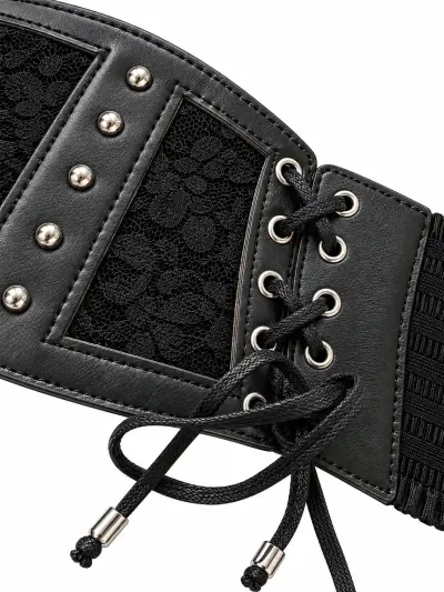 Corset negro con encaje XL - miniatura 3