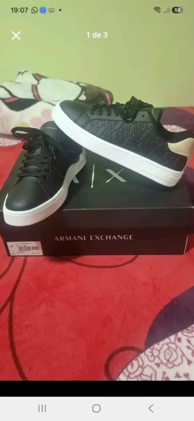 Zapatillas negras Armani Exchange unisex - miniatura 1