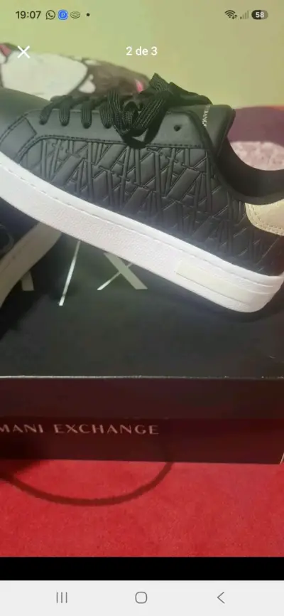 Zapatillas negras Armani Exchange unisex - miniatura 2
