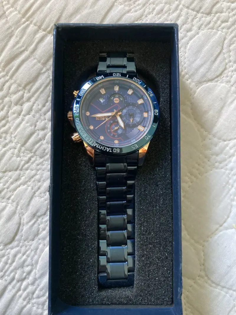 Reloj LIGE diseño elegante azul metálico - 5
