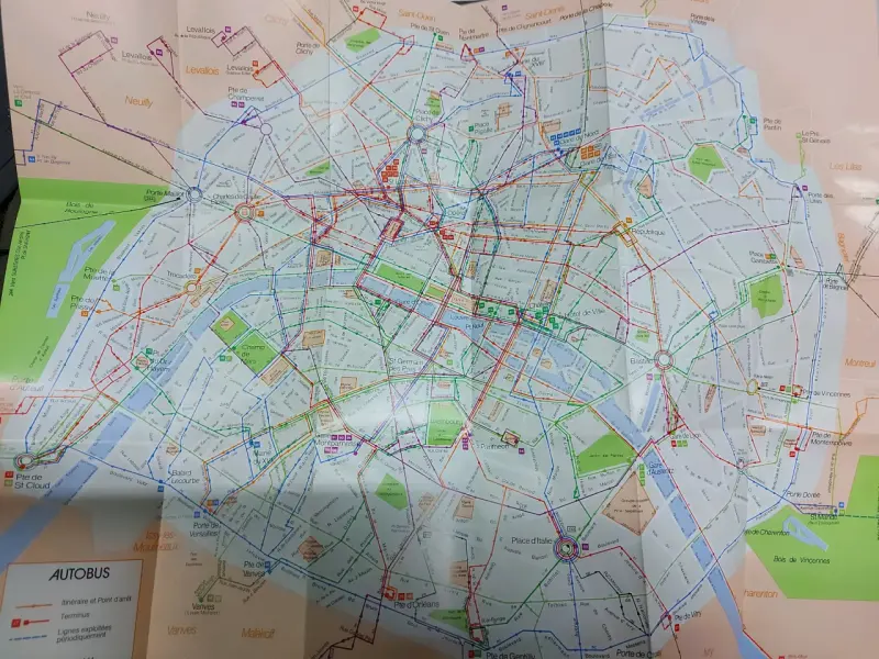 Mapa Autobús París 1979 RATP - 2