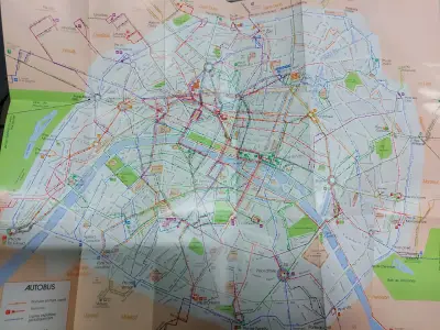 Mapa Autobús París 1979 RATP - miniatura 2