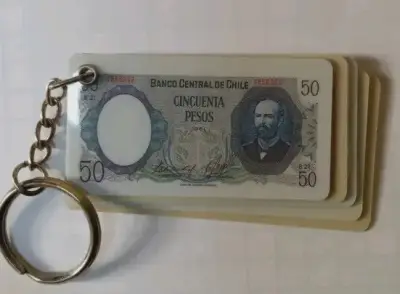 Llavero ochentero de billetes chilenos - miniatura 2