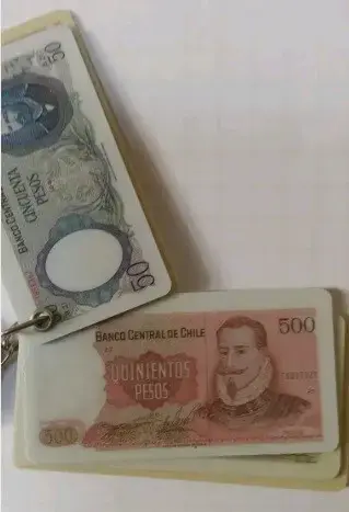 Llavero ochentero de billetes chilenos - 4
