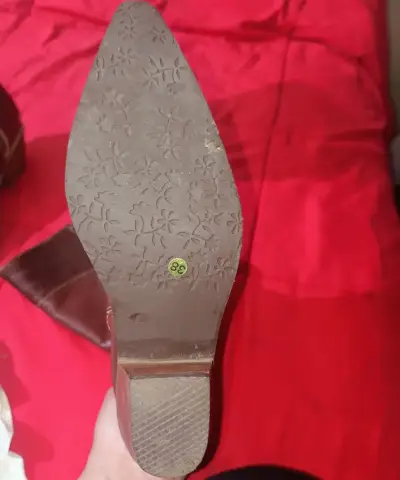 Botas de cuero marrón para mujer talla de38 - miniatura 1
