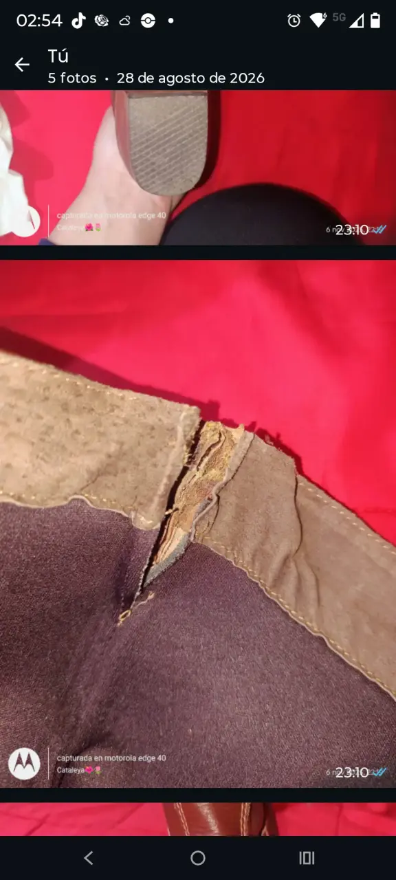 Botas de cuero marrón para mujer talla de38 - 4