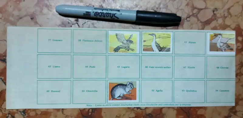 Coleccionador Artecrom álbum Fauna y Flora chilena - 1