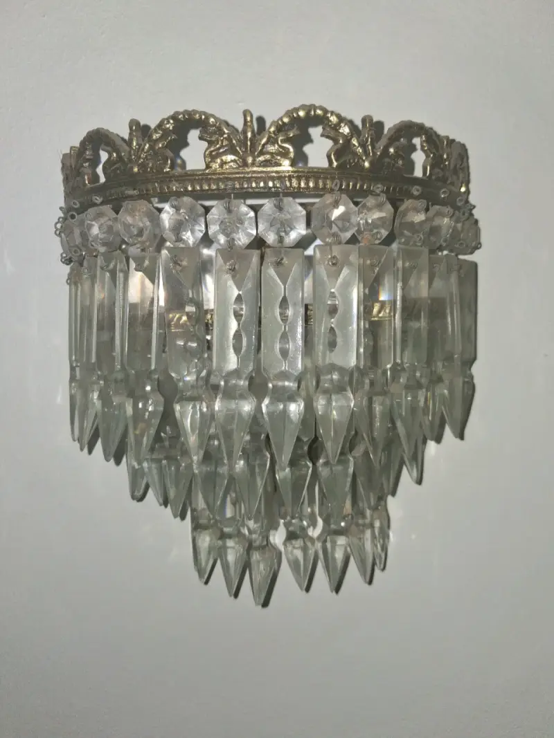 Aplique de pared vintage con cristales - 1