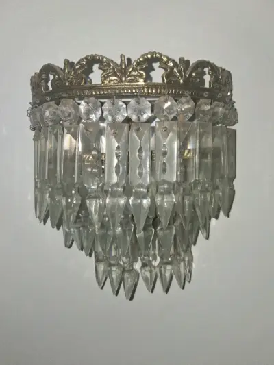Aplique de pared vintage con cristales - miniatura 1