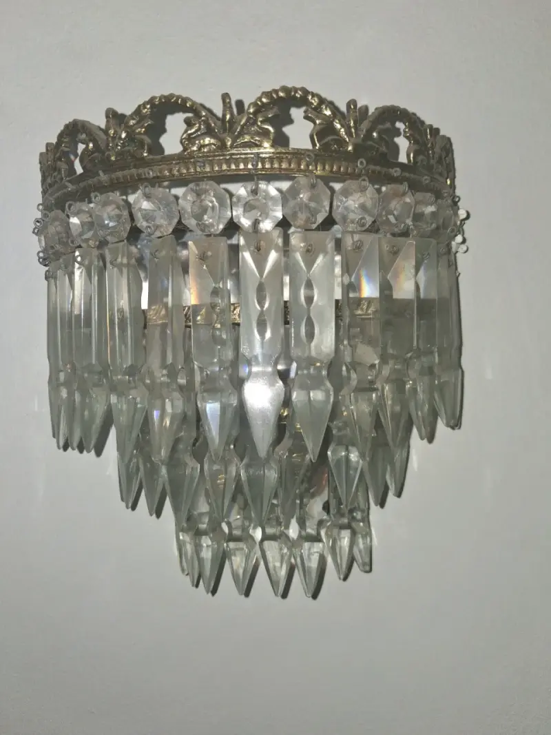 Aplique de pared vintage con cristales - 2