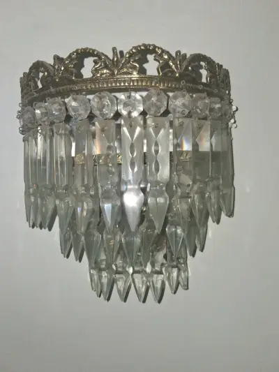 Aplique de pared vintage con cristales - miniatura 2