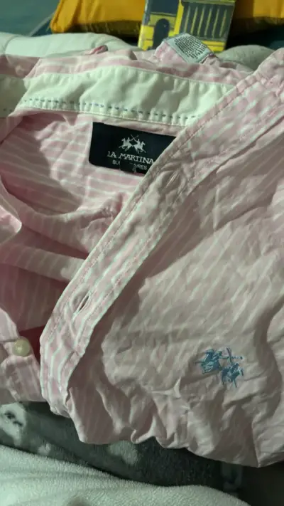 Camisa rayada rosa La Martina para hombre - miniatura 2