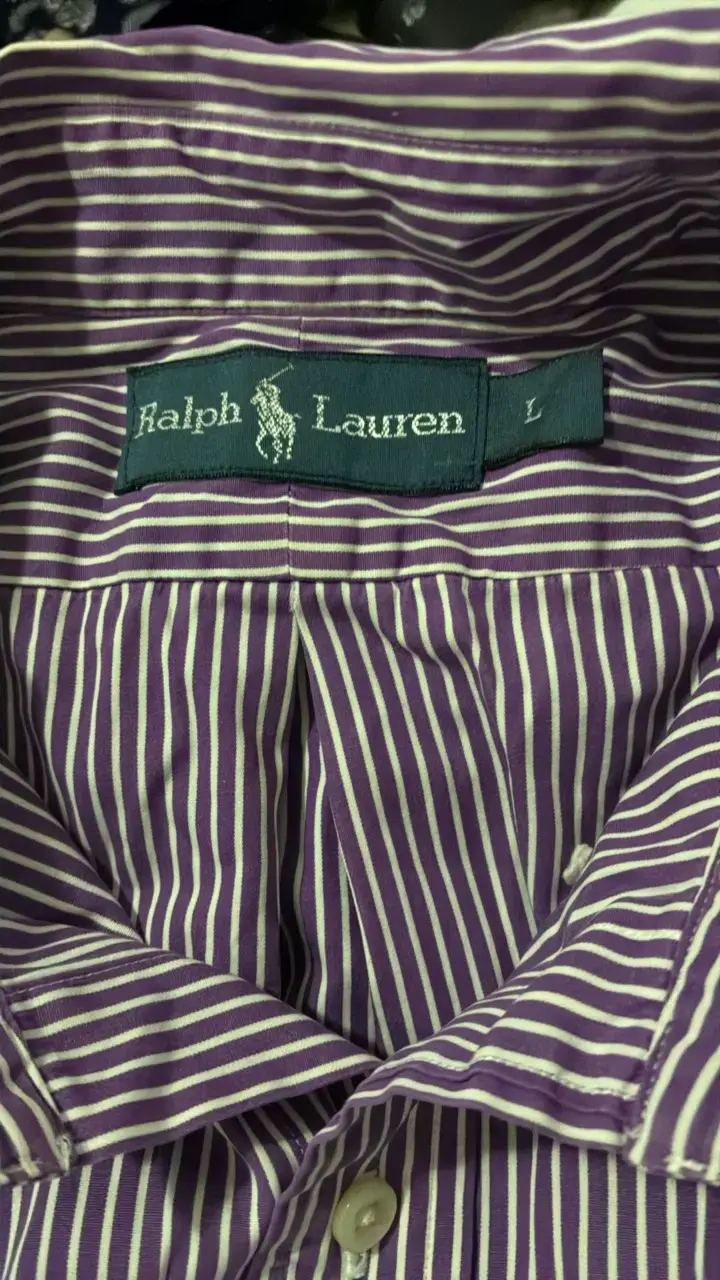 Camisa a rayas Ralph Lauren morada - 3