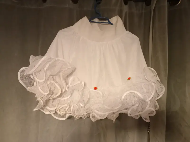 Vestido folclórico negro con flores rojas - 3