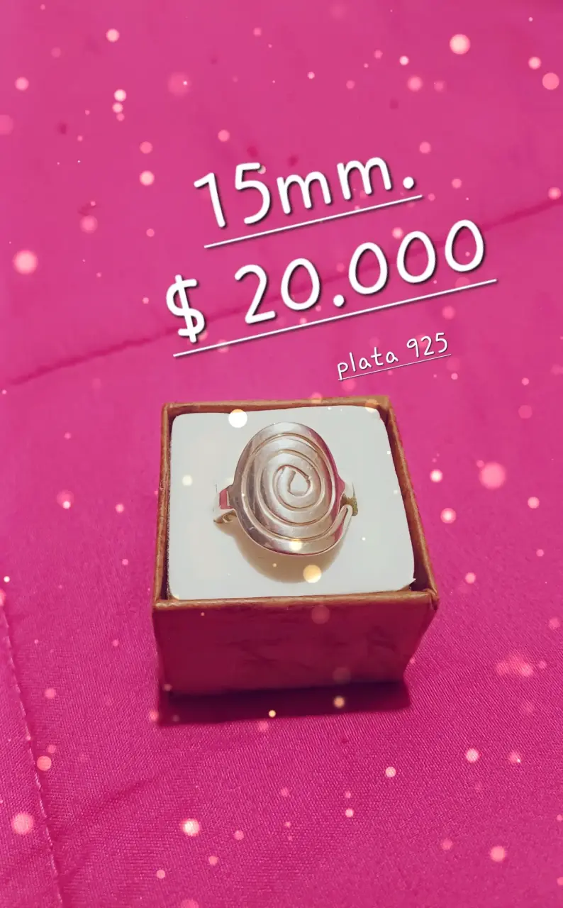 Anillo de plata 925 diseño espiral 15mm