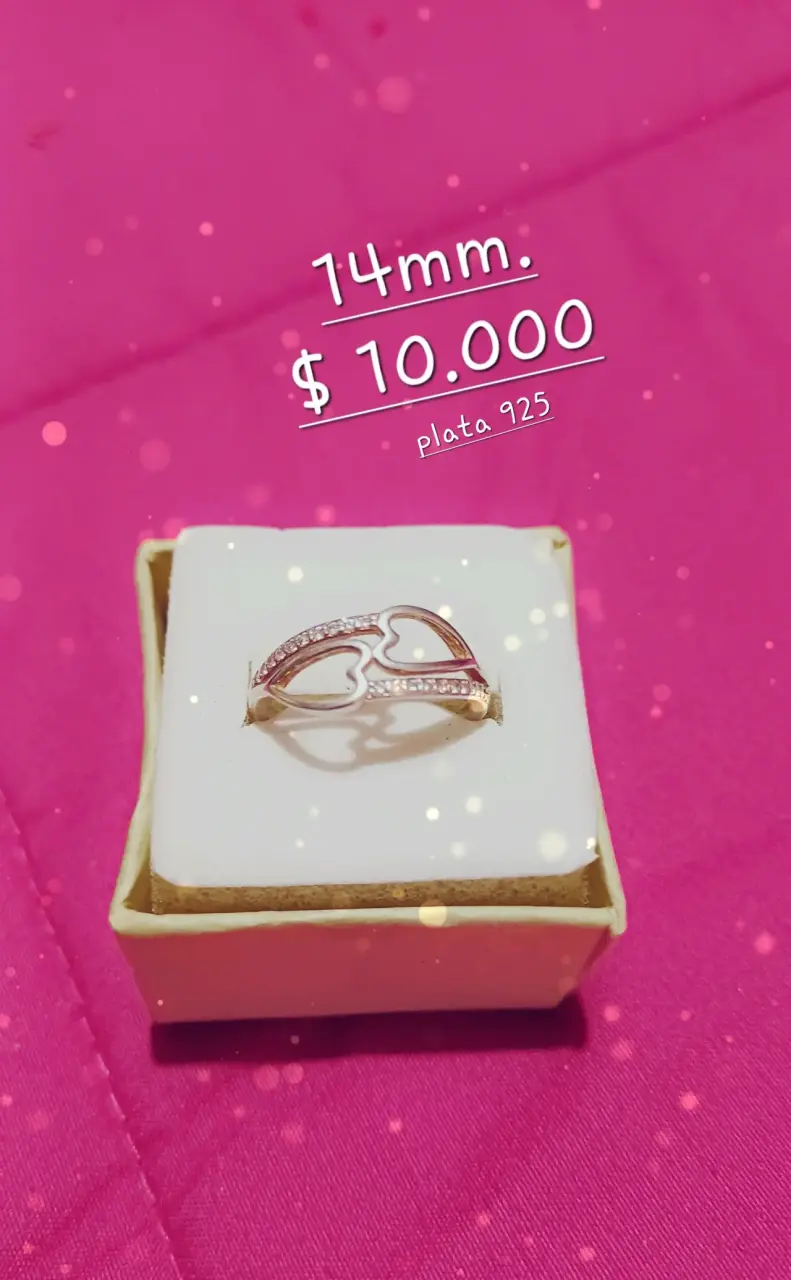 Anillo de plata 925 con diseño de corazones - 1