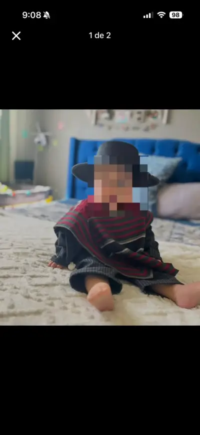 Disfraz de huaso chileno para bebé talla 1 - miniatura 1
