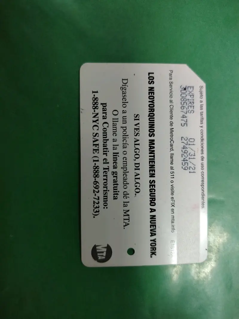 Tarjeta de transporte MTA MetroCard - 2