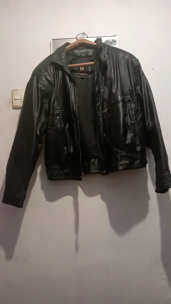 Chaqueta de cuero negra para hombre M/L - 1