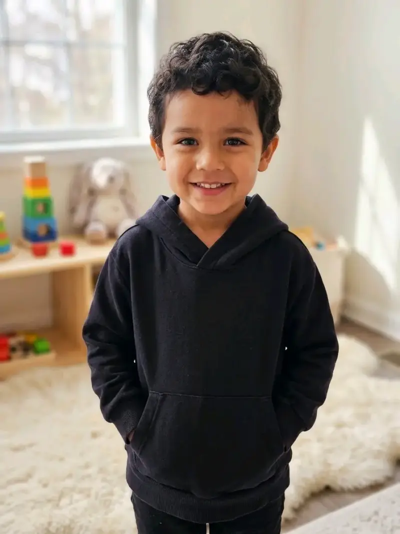 Polerón con capucha negro para niño H&M - 3