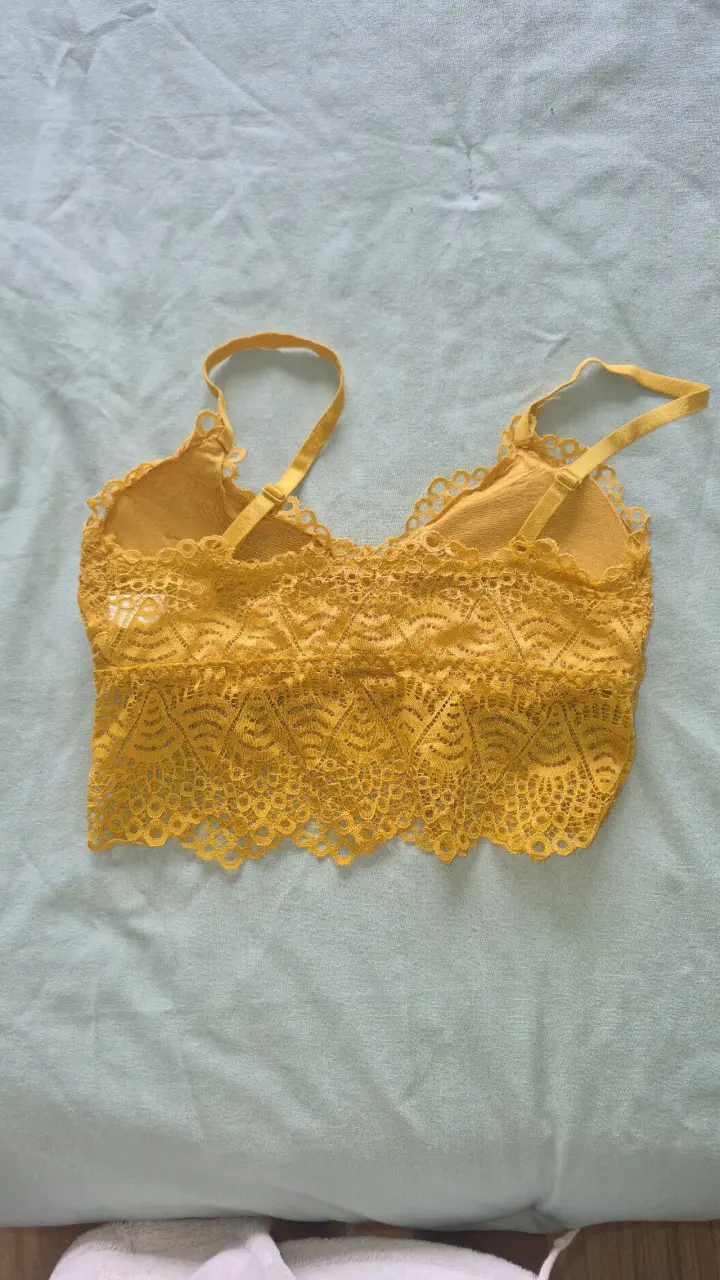 Top de encaje amarillo para mujer - 2