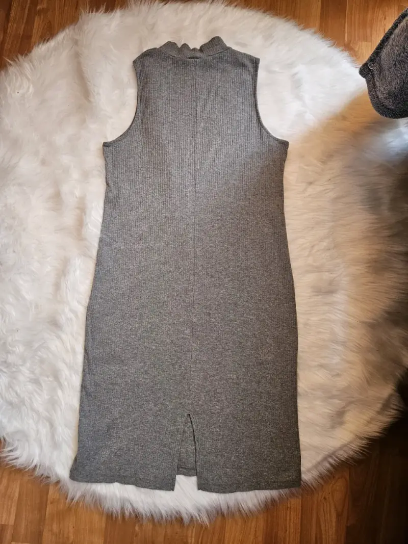 Vestido sin mangas gris H&M talla L - 2