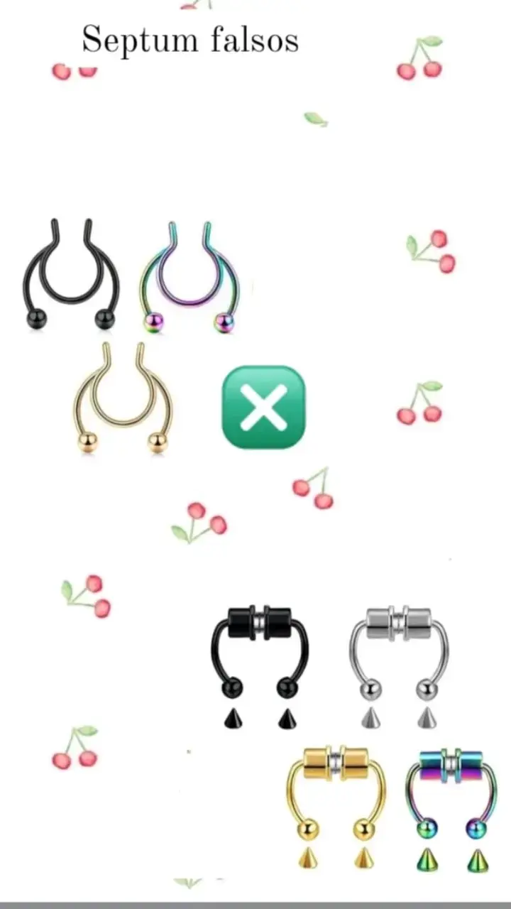 Lote de septum falsos varios colores.