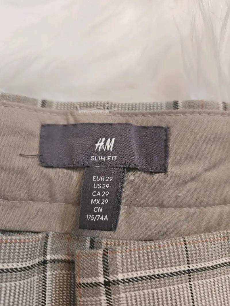 Pantalones de vestir a cuadros beige - 5