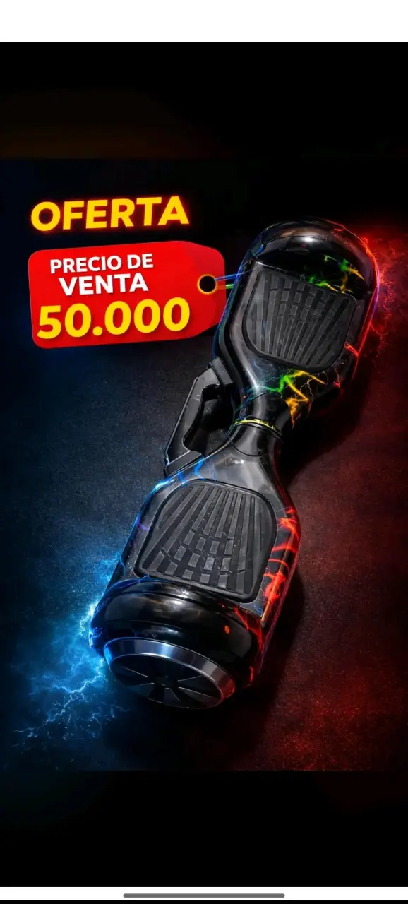 Hoverboard eléctrico con diseño colorido