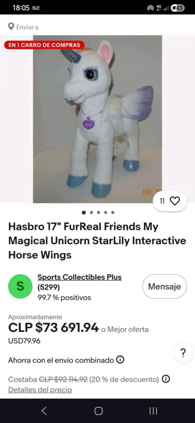 Unicornio de Peluche Interactivo con Movimientos - miniatura 4