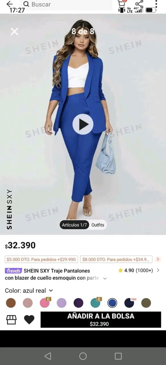 Traje azul de dos piezas talla M - 2