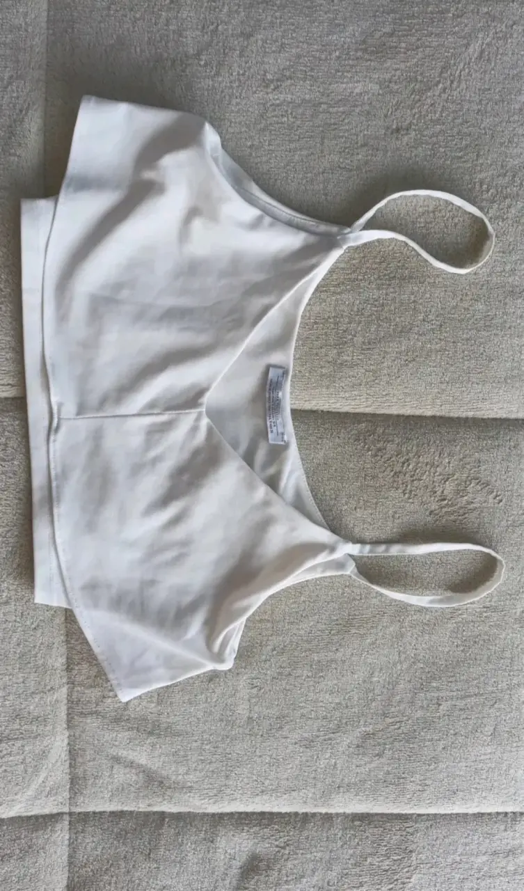 Top blanco de tirantes Zara Talla S - 1