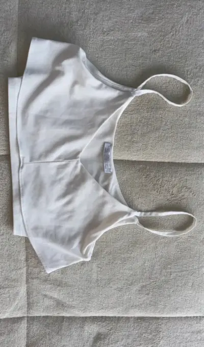 Top blanco de tirantes Zara Talla S - miniatura 1